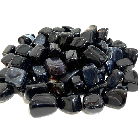 Wholesale Tumbled Semi Precious Stone Crystal - Black Agate
