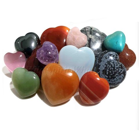 Wholesale Semi Precious Crystal Gemstone Puff Hearts