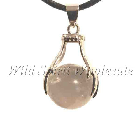 wholesale Semi Precious Gemstone Crystal Pendants - Ball Clear Quartz