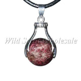 wholesale Semi Precious Gemstone Crystal Pendants - Ball Garnet