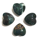 Wholesale Puff Hearts - 30mm - Moss Agate