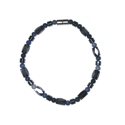 21cm Magnetic Bracelet (Magnetic Catch) - Fancy Hex Design - in Sodalite