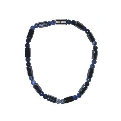 21cm Magnetic Bracelet (Magnetic Catch) - Hex Design - in Sodalite