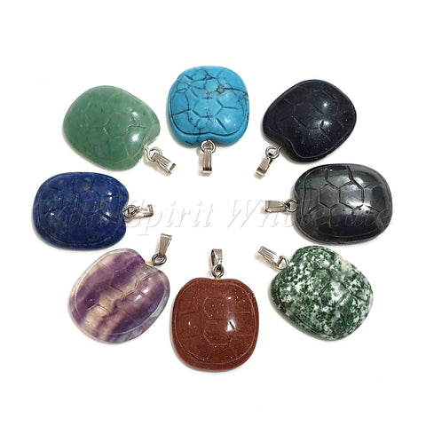 wholesale Semi Precious Gemstone Crystal Pendants - Turtle Shell 